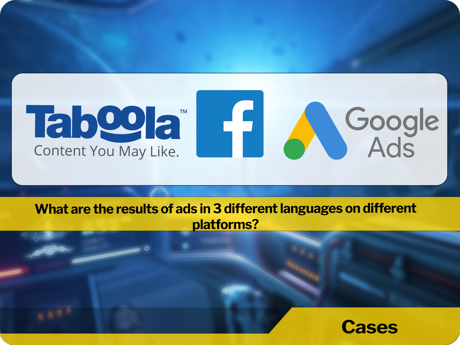 What are the results of MMORPG ads in 3 different languages on different platforms? Gaming vertical 