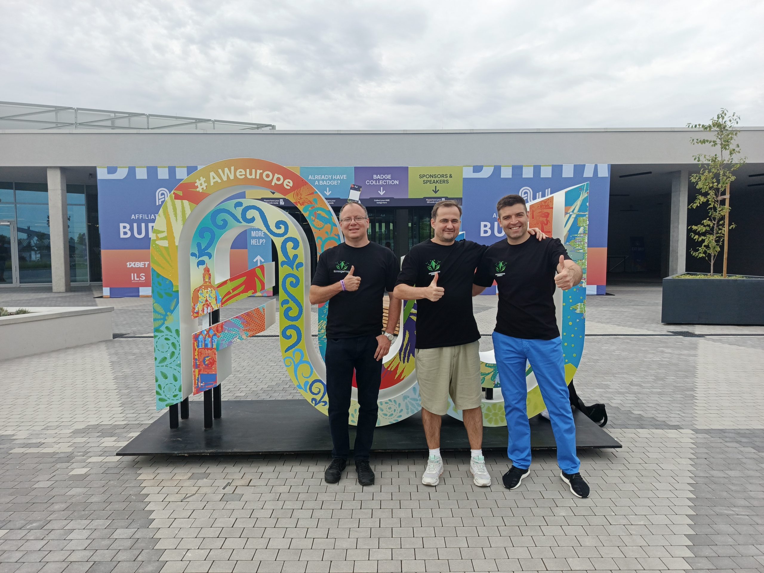 ScroogeFrog team at Affiliate World Europe 2025 in Budapest